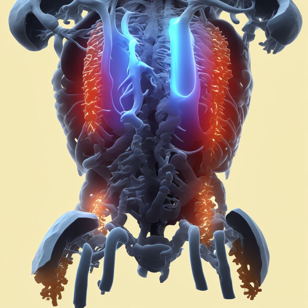 Unspecified open wound of lower back and pelvis without penetration into retroperitoneum, subsequent encounter digital illustration