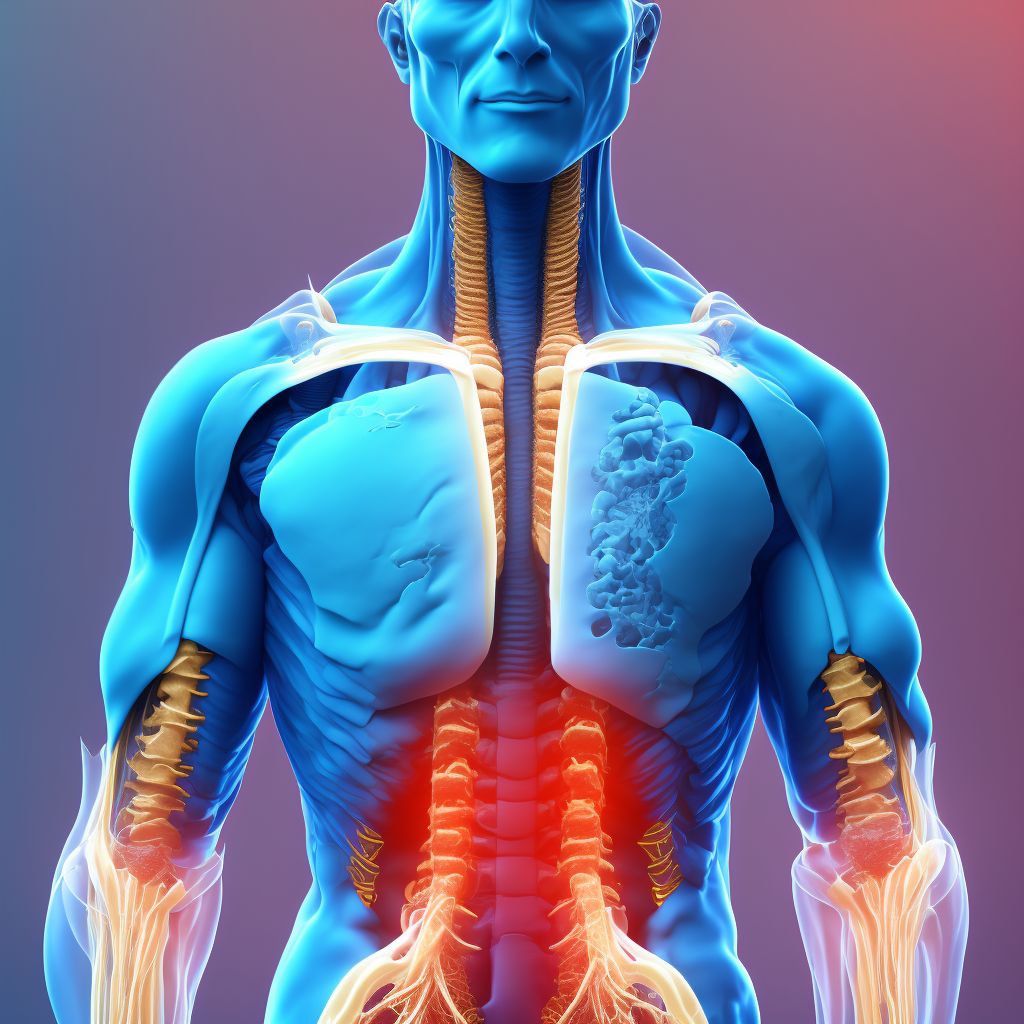 Puncture wound without foreign body of lower back and pelvis without penetration into retroperitoneum, sequela digital illustration