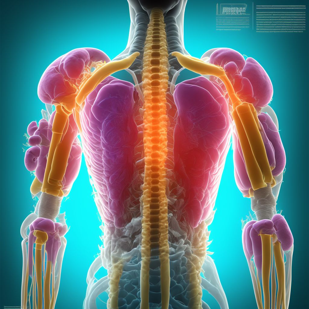 Puncture wound with foreign body of lower back and pelvis without penetration into retroperitoneum, initial encounter digital illustration