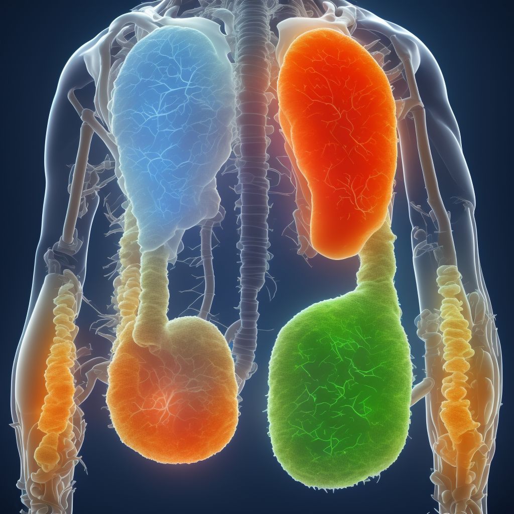 Puncture wound with foreign body of lower back and pelvis without penetration into retroperitoneum, sequela digital illustration