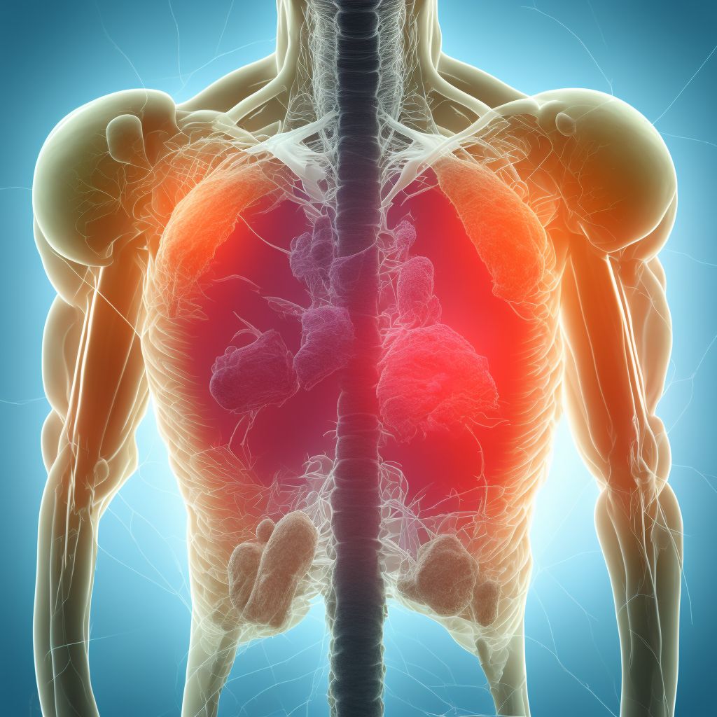 Puncture wound of abdominal wall without foreign body, right upper quadrant without penetration into peritoneal cavity, sequela digital illustration