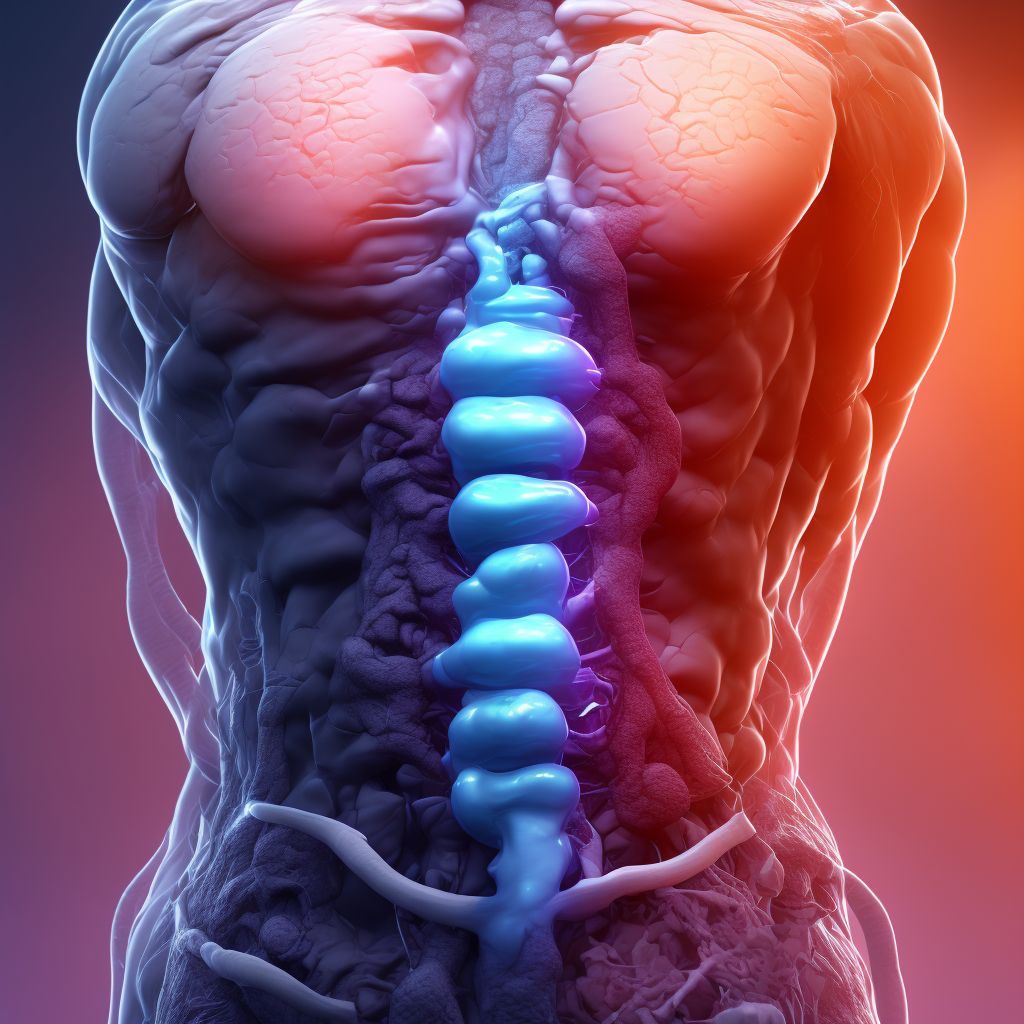 Puncture wound of abdominal wall without foreign body, periumbilic region without penetration into peritoneal cavity, sequela digital illustration