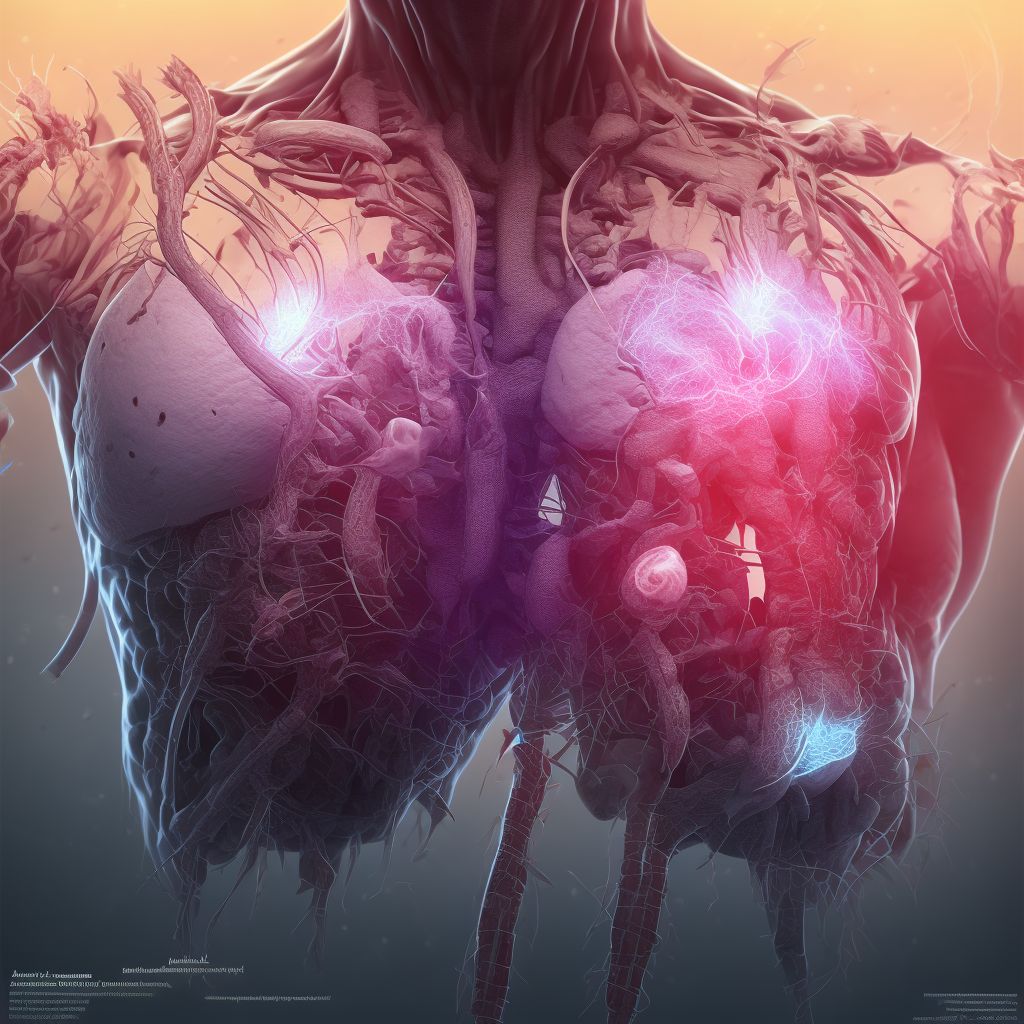 Laceration with foreign body of abdominal wall, right lower quadrant with penetration into peritoneal cavity, initial encounter digital illustration