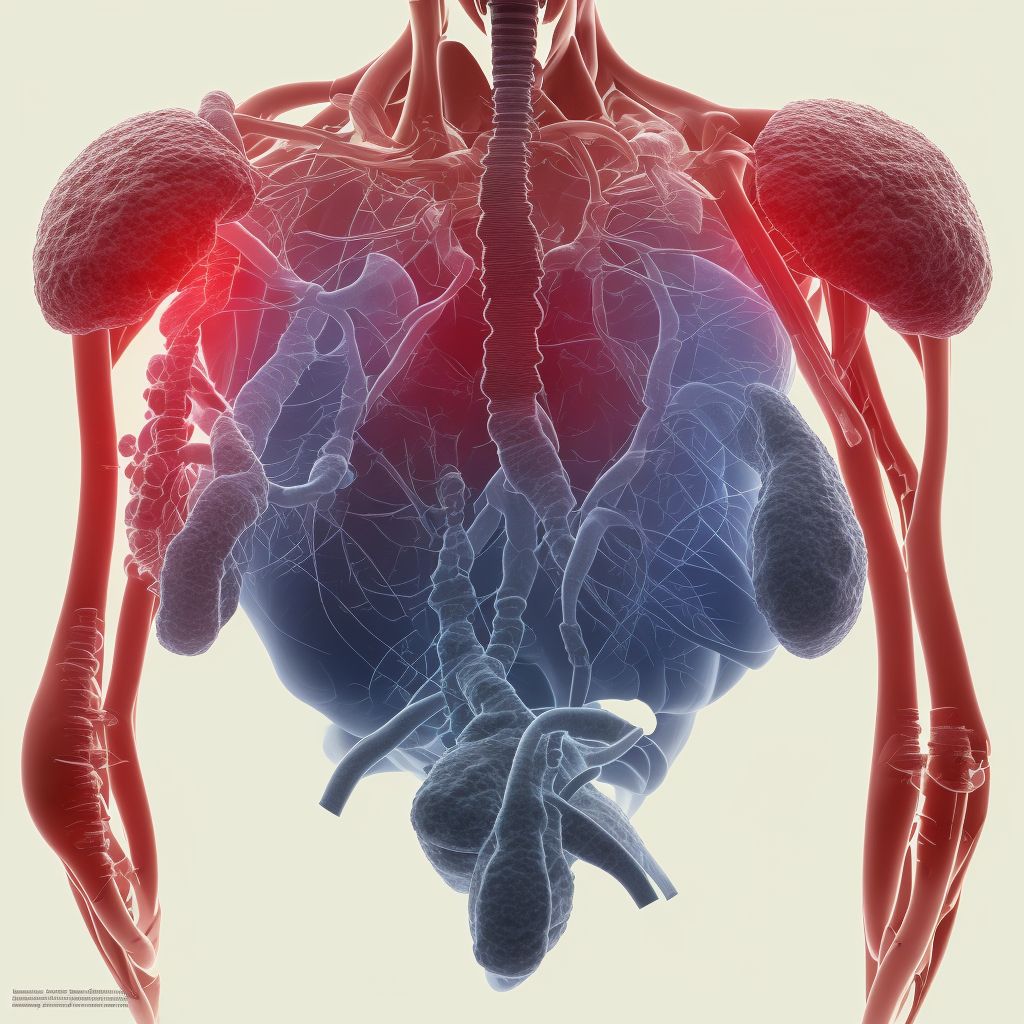 Puncture wound without foreign body of abdominal wall, right upper quadrant with penetration into peritoneal cavity, sequela digital illustration