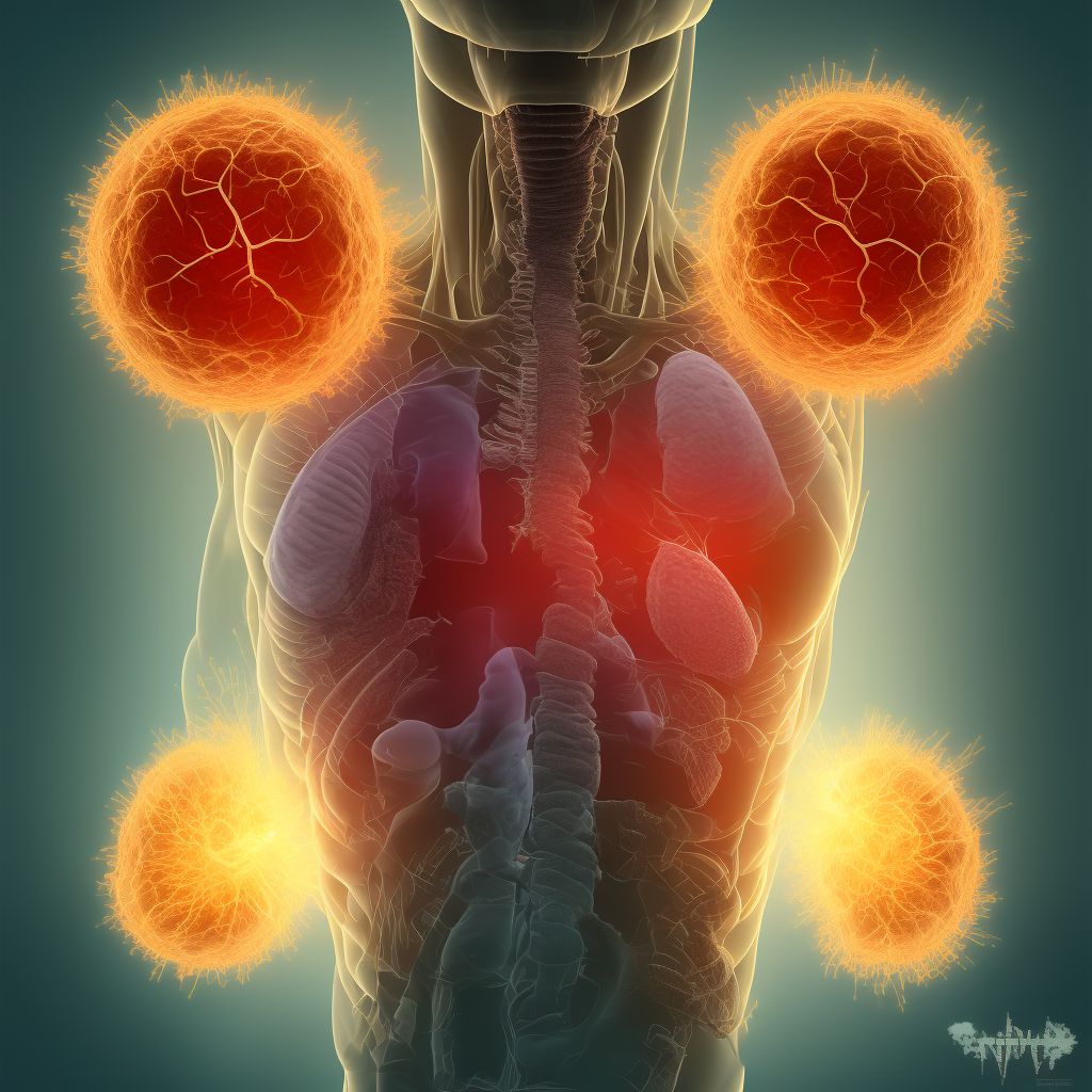 Puncture wound with foreign body of abdominal wall, right lower quadrant with penetration into peritoneal cavity, initial encounter digital illustration