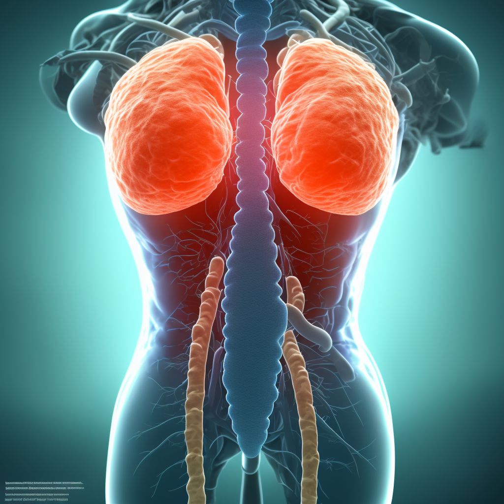 Puncture wound with foreign body of abdominal wall, left lower quadrant with penetration into peritoneal cavity, initial encounter digital illustration