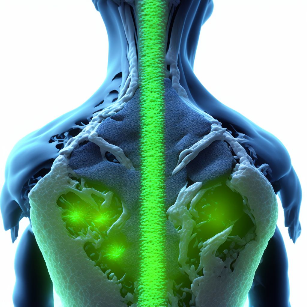 Wedge compression fracture of unspecified lumbar vertebra, sequela digital illustration