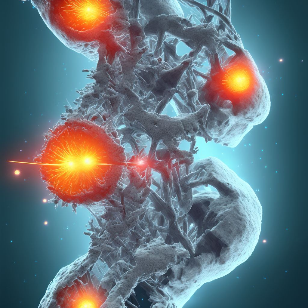 Wedge compression fracture of first lumbar vertebra, sequela digital illustration