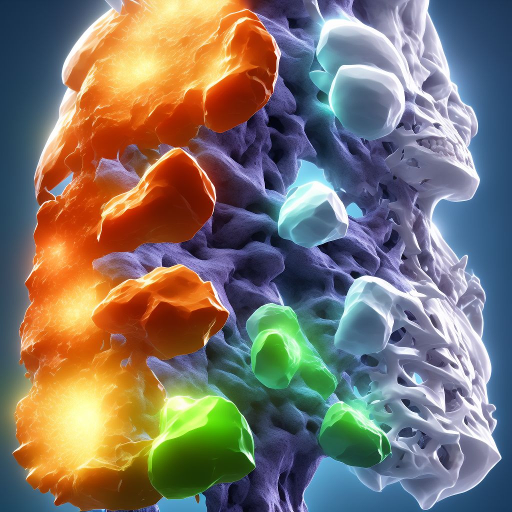 Other fracture of first lumbar vertebra, subsequent encounter for fracture with delayed healing digital illustration