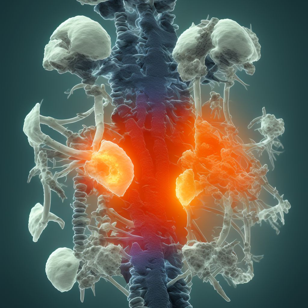 Unspecified fracture of first lumbar vertebra, subsequent encounter for fracture with delayed healing digital illustration