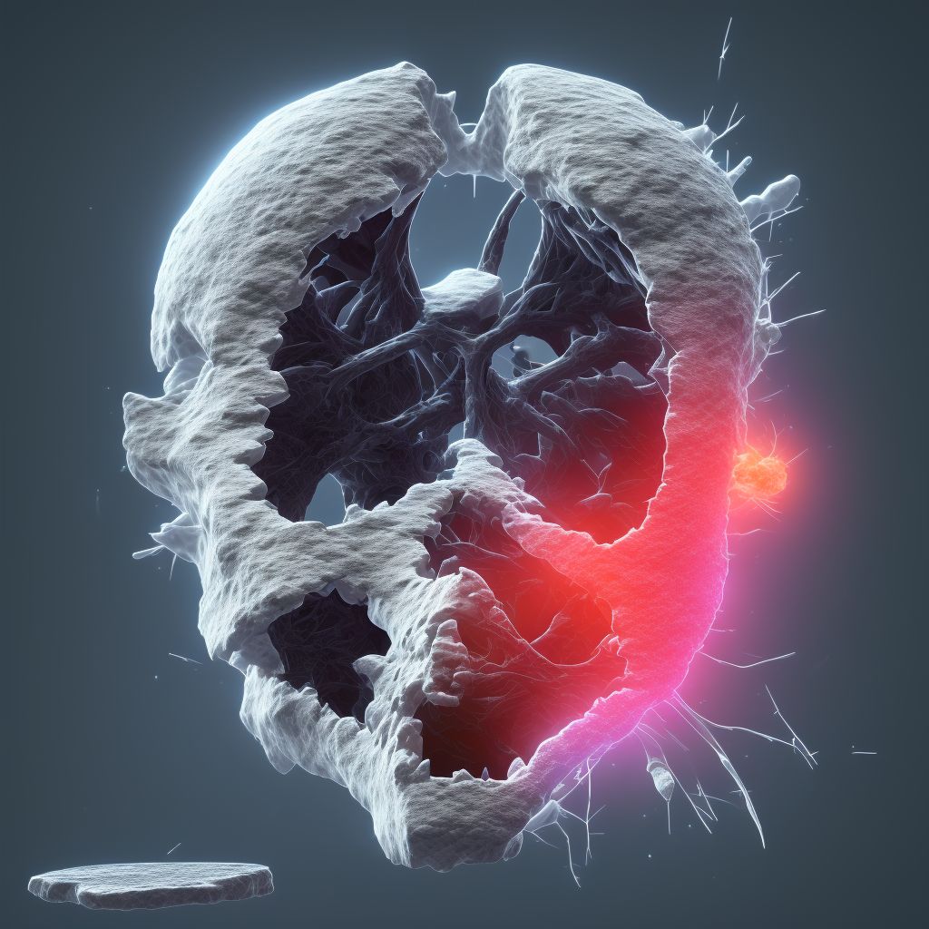 Wedge compression fracture of second lumbar vertebra, subsequent encounter for fracture with nonunion digital illustration