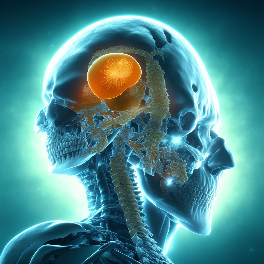 Wedge compression fracture of second lumbar vertebra, sequela digital illustration