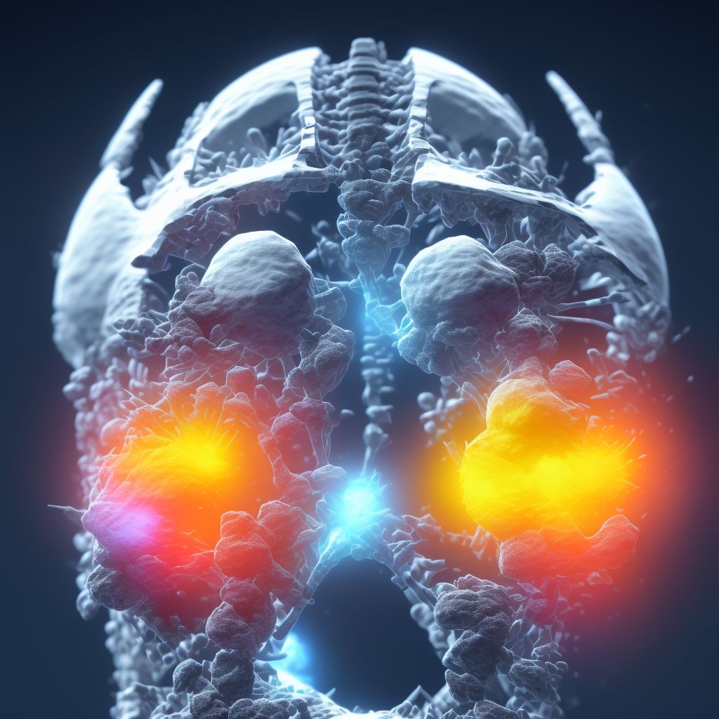 Wedge compression fracture of fourth lumbar vertebra, initial encounter for closed fracture digital illustration