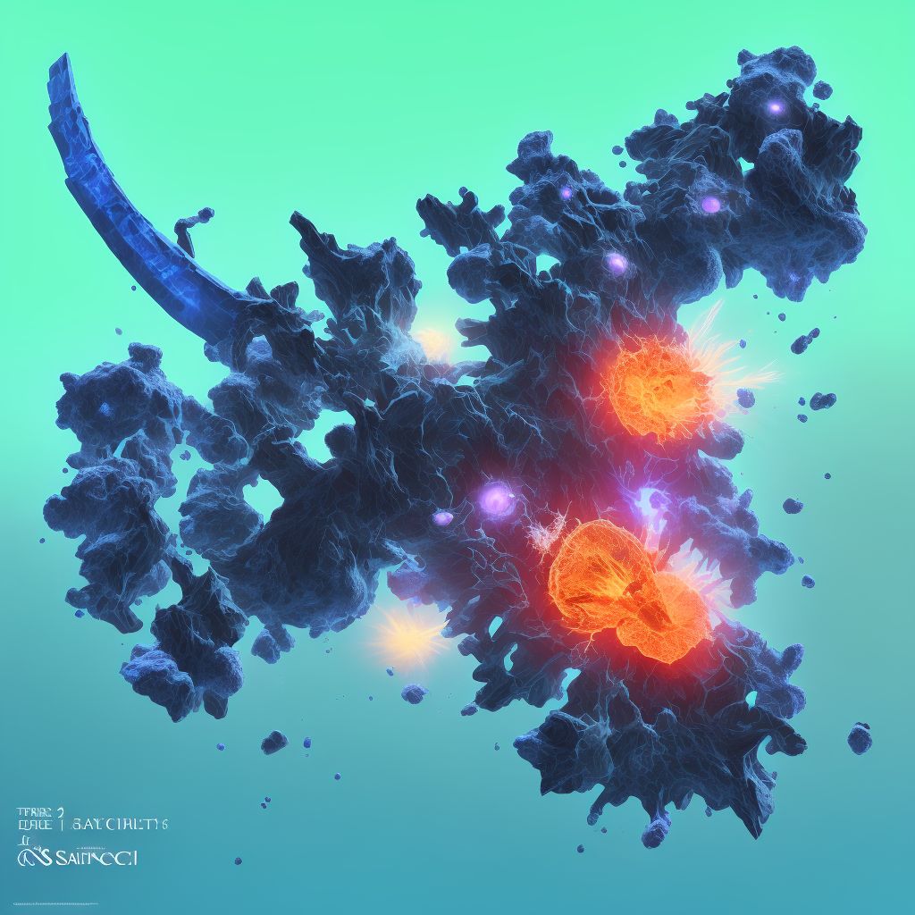 Type 4 fracture of sacrum, subsequent encounter for fracture with routine healing digital illustration