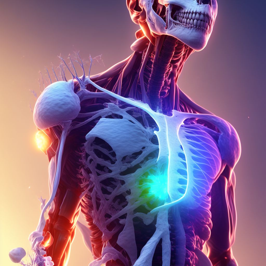 Displaced avulsion fracture of left ischium, subsequent encounter for fracture with routine healing digital illustration