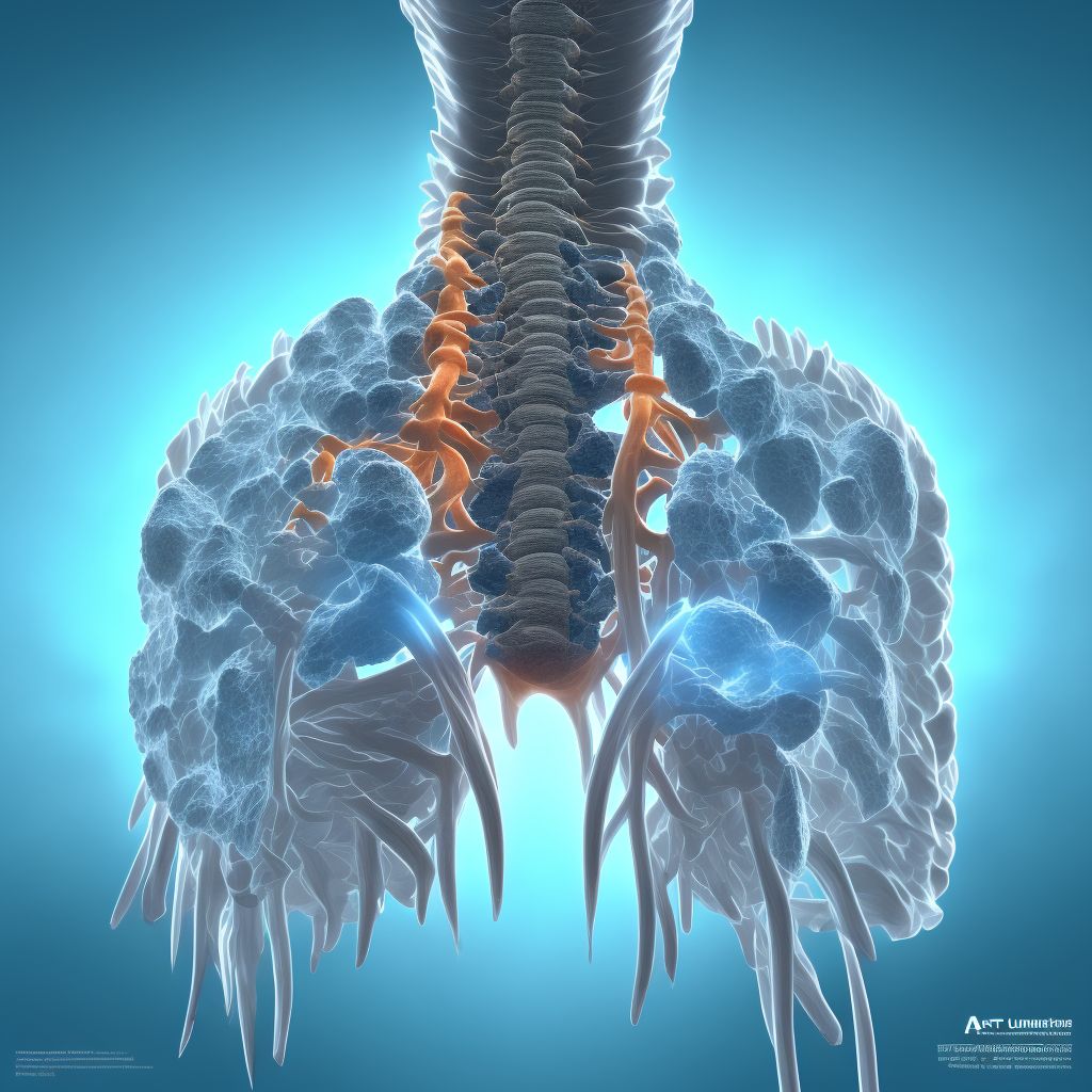 Fracture of unspecified parts of lumbosacral spine and pelvis, subsequent encounter for fracture with delayed healing digital illustration