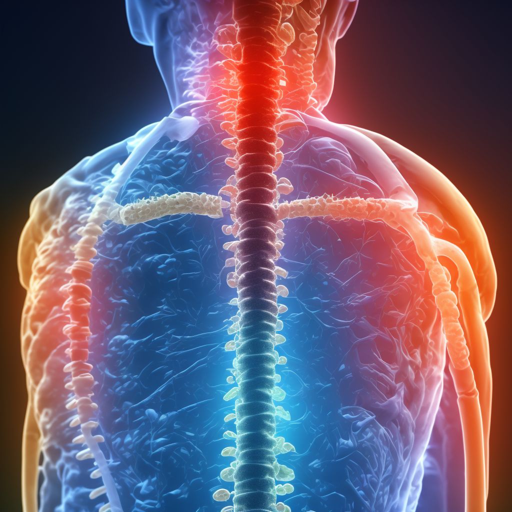 Subluxation of L1/L2 lumbar vertebra, initial encounter digital illustration