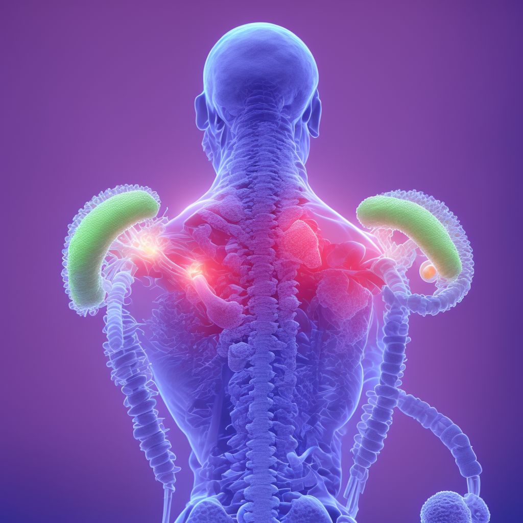 Subluxation of L1/L2 lumbar vertebra, subsequent encounter digital illustration