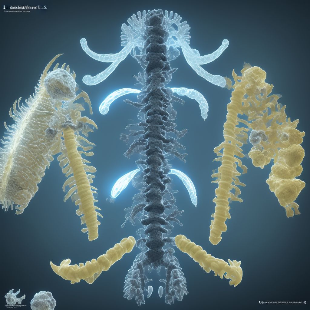 Dislocation of L2/L3 lumbar vertebra, initial encounter digital illustration