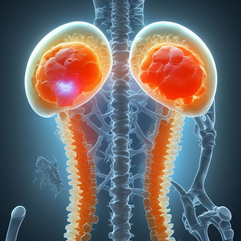 Subluxation of L3/L4 lumbar vertebra, sequela digital illustration