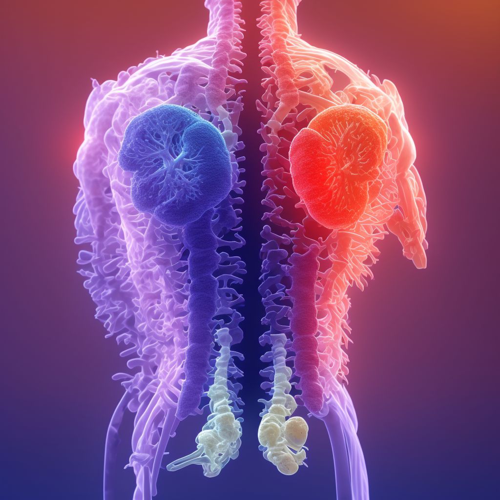 Dislocation of L3/L4 lumbar vertebra, sequela digital illustration