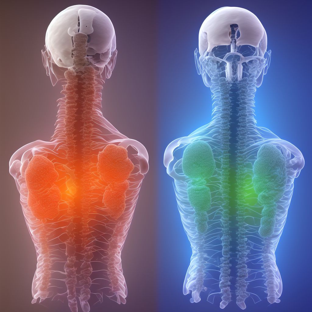 Subluxation of L4/L5 lumbar vertebra, subsequent encounter digital illustration