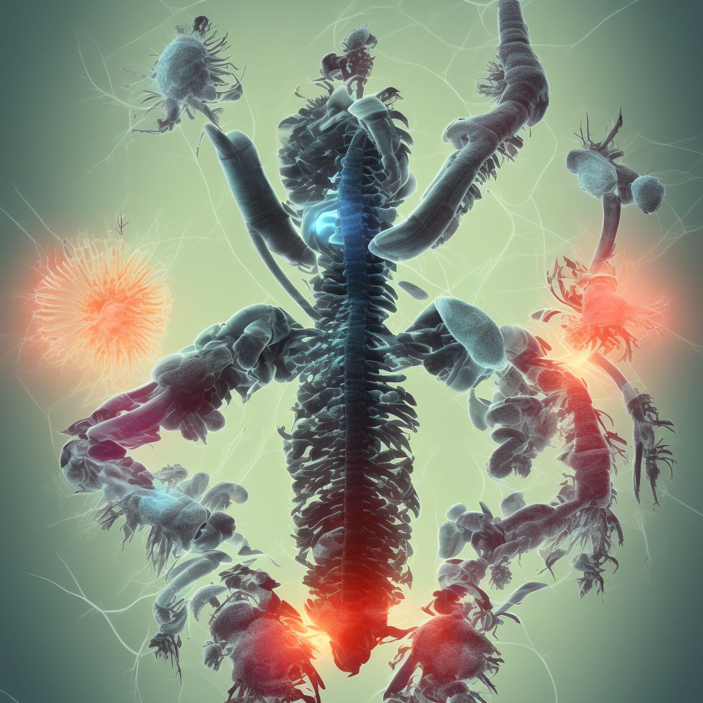 Concussion and edema of lumbar spinal cord, initial encounter digital illustration