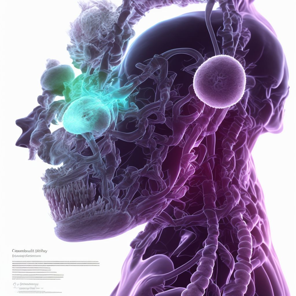 Concussion and edema of lumbar spinal cord, sequela digital illustration