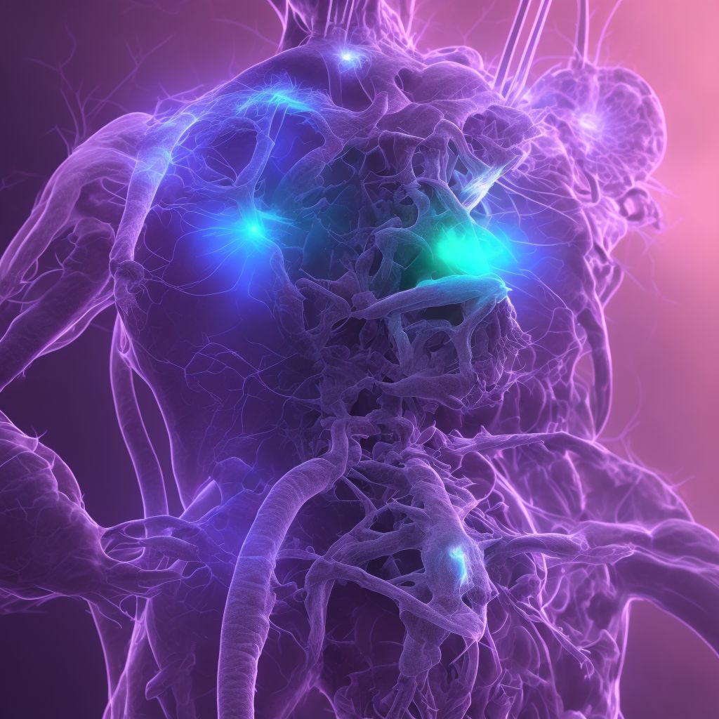 Concussion and edema of sacral spinal cord, subsequent encounter digital illustration