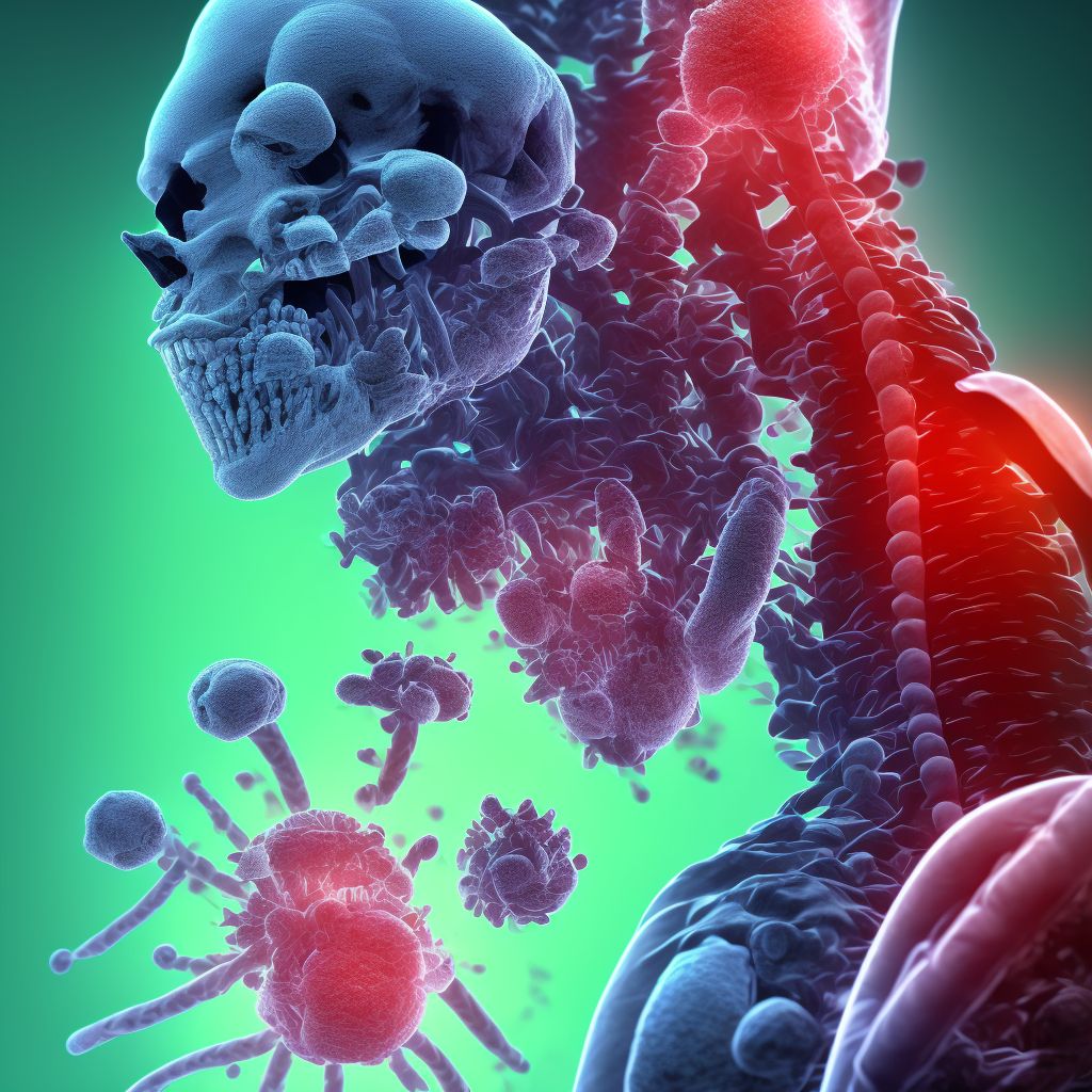 Complete lesion of L4 level of lumbar spinal cord, initial encounter digital illustration