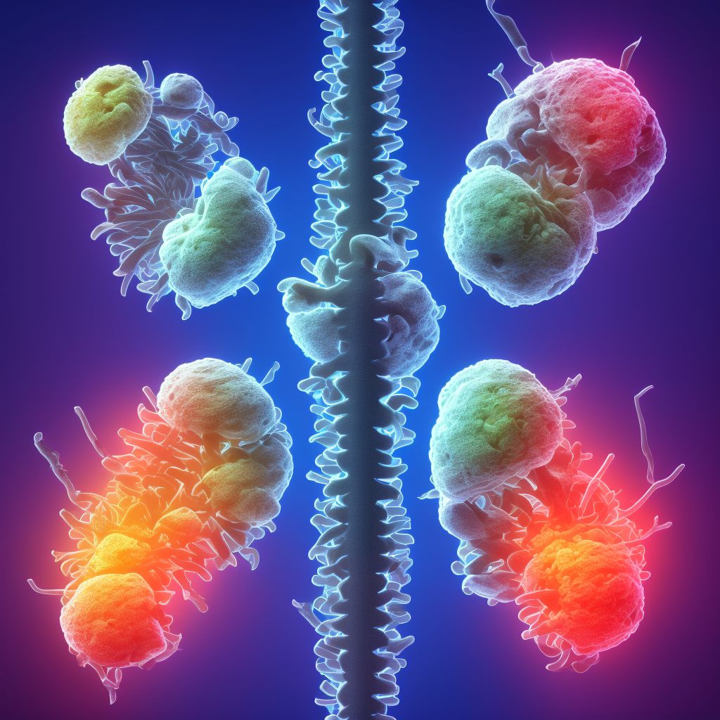 Complete lesion of L4 level of lumbar spinal cord, subsequent encounter digital illustration