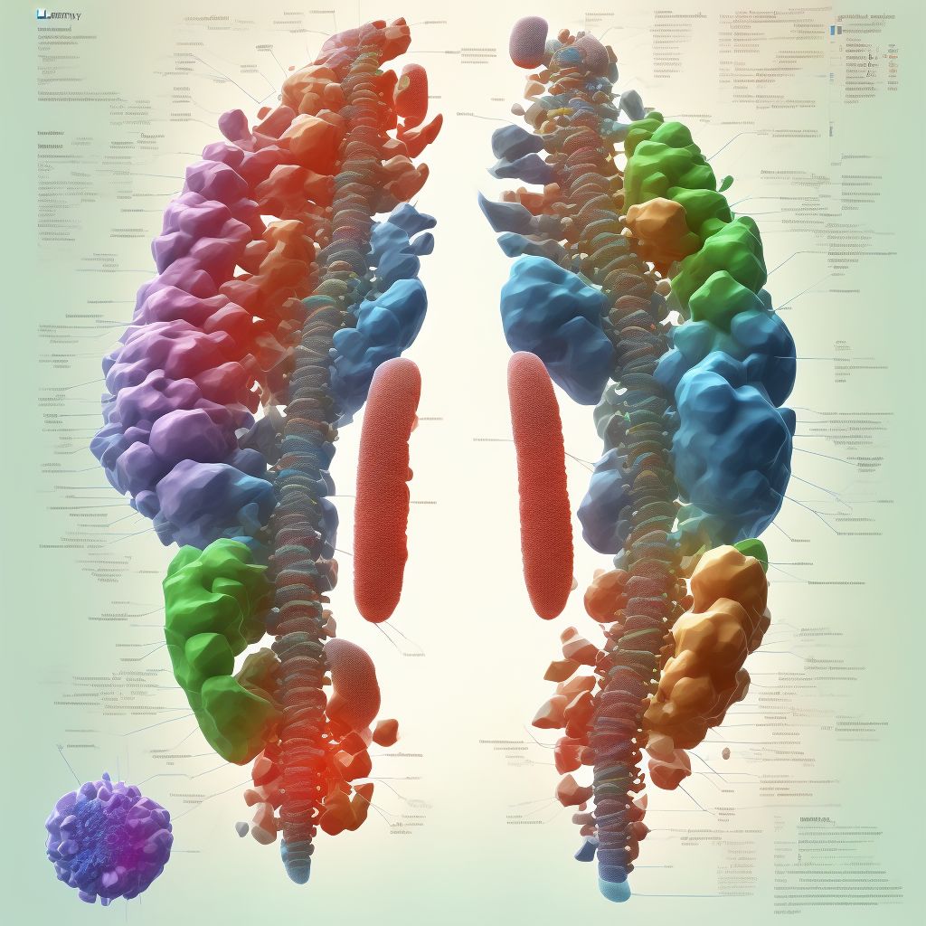 Complete lesion of L5 level of lumbar spinal cord, initial encounter digital illustration