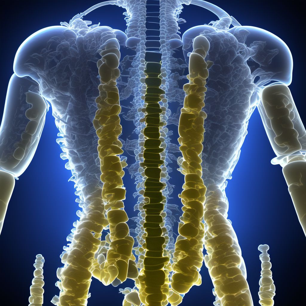 Complete lesion of L5 level of lumbar spinal cord, sequela digital illustration