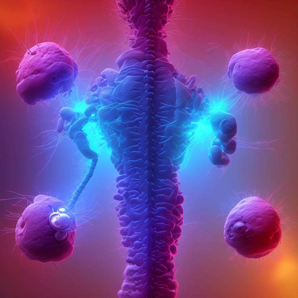 Complete lesion of unspecified level of lumbar spinal cord, initial encounter digital illustration