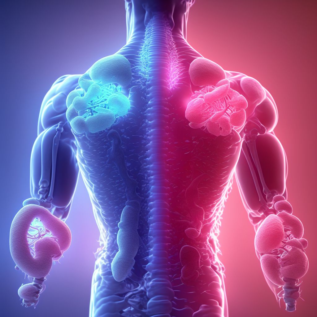 Complete lesion of unspecified level of lumbar spinal cord, subsequent encounter digital illustration