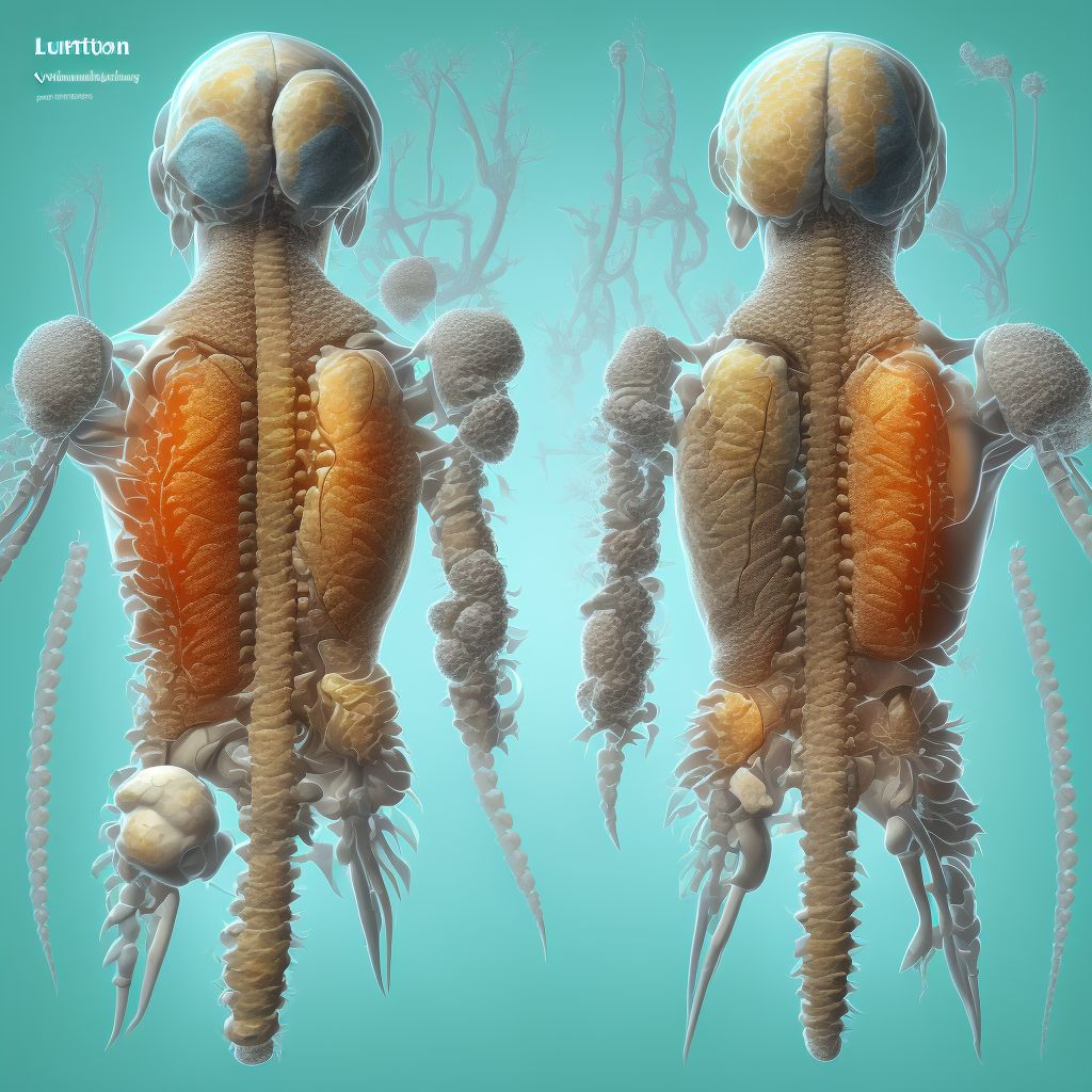 Incomplete lesion of unspecified level of lumbar spinal cord, initial encounter digital illustration