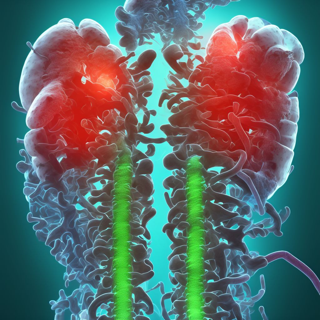 Complete lesion of sacral spinal cord, subsequent encounter digital illustration