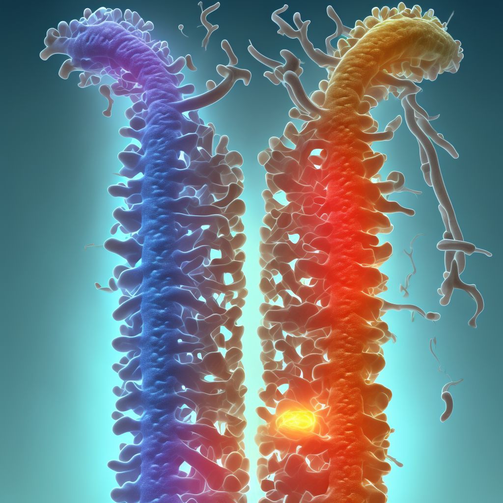 Incomplete lesion of sacral spinal cord, sequela digital illustration