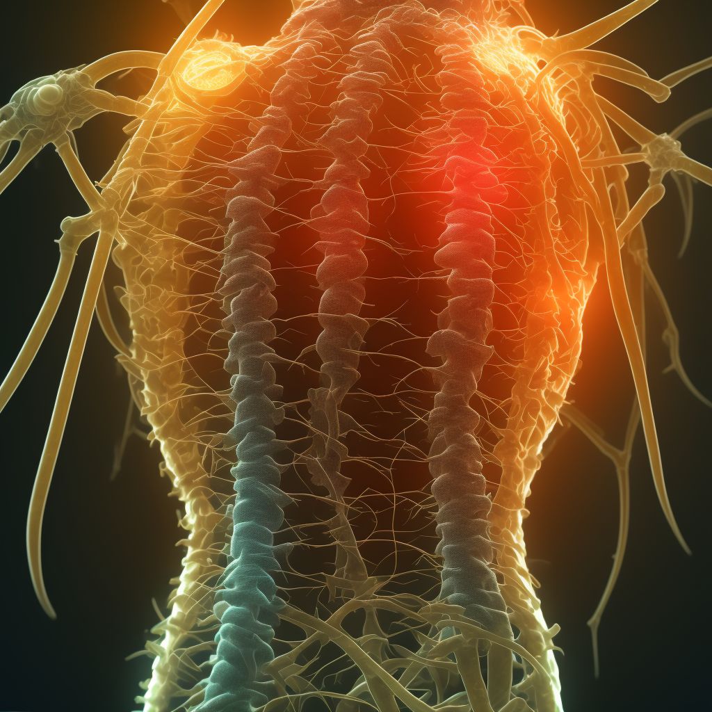 Injury of nerve root of lumbar spine, sequela digital illustration