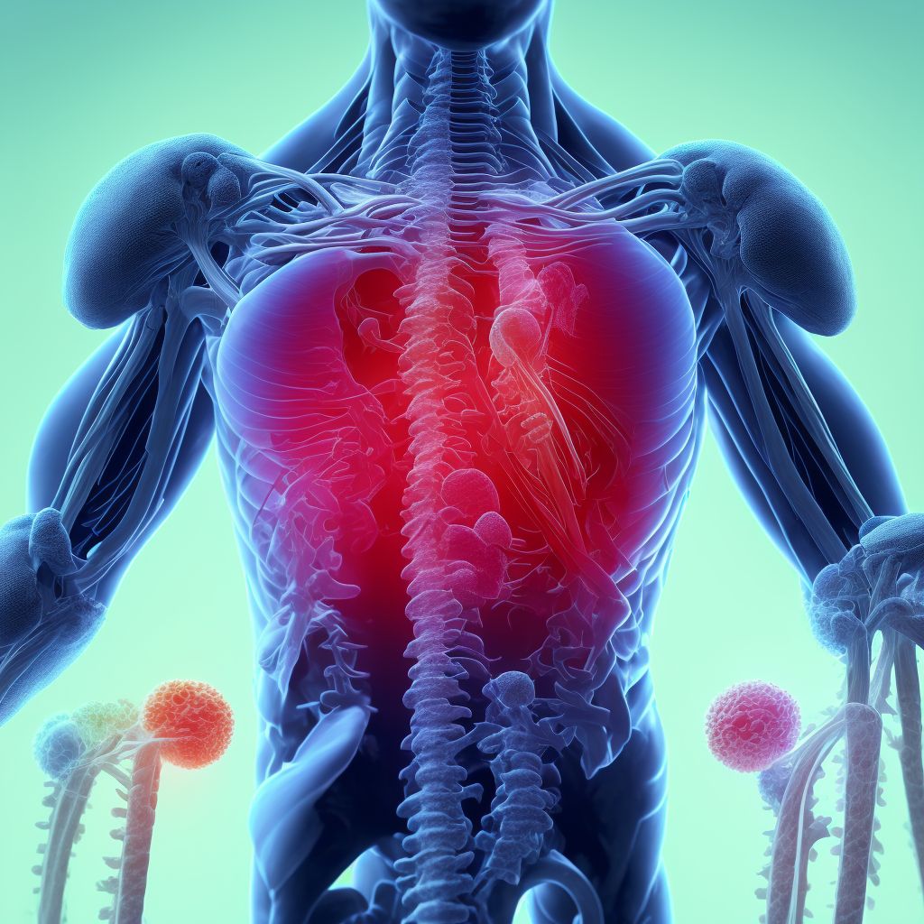 Injury of lumbar, sacral and pelvic sympathetic nerves, initial encounter digital illustration