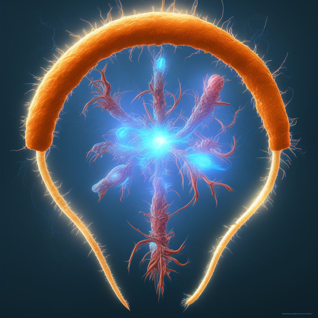 Major laceration of celiac artery, initial encounter digital illustration