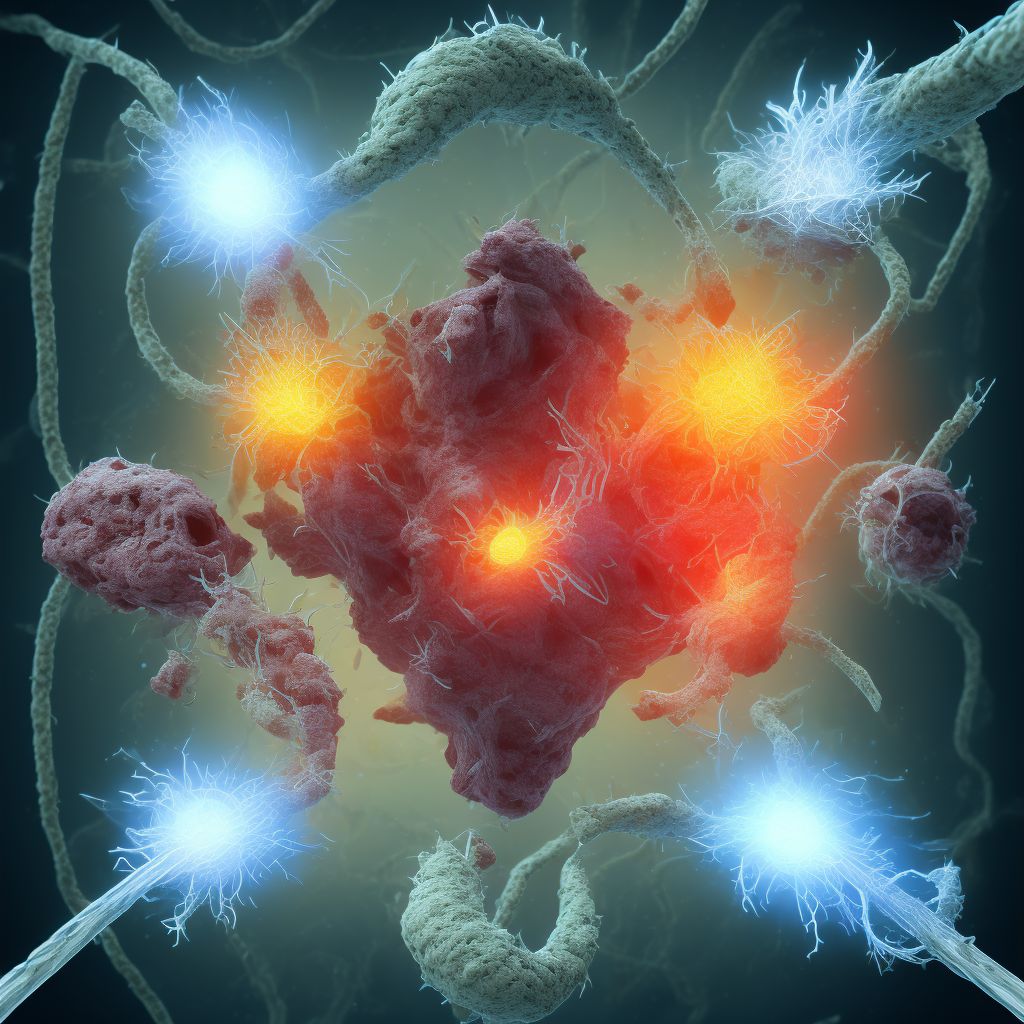 Minor laceration of inferior mesenteric artery, initial encounter digital illustration