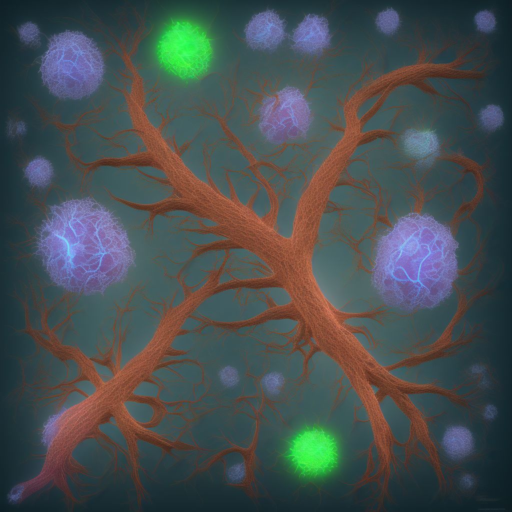 Minor laceration of branches of celiac and mesenteric artery, sequela digital illustration