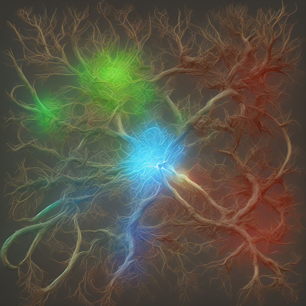 Major laceration of branches of celiac and mesenteric artery, sequela digital illustration