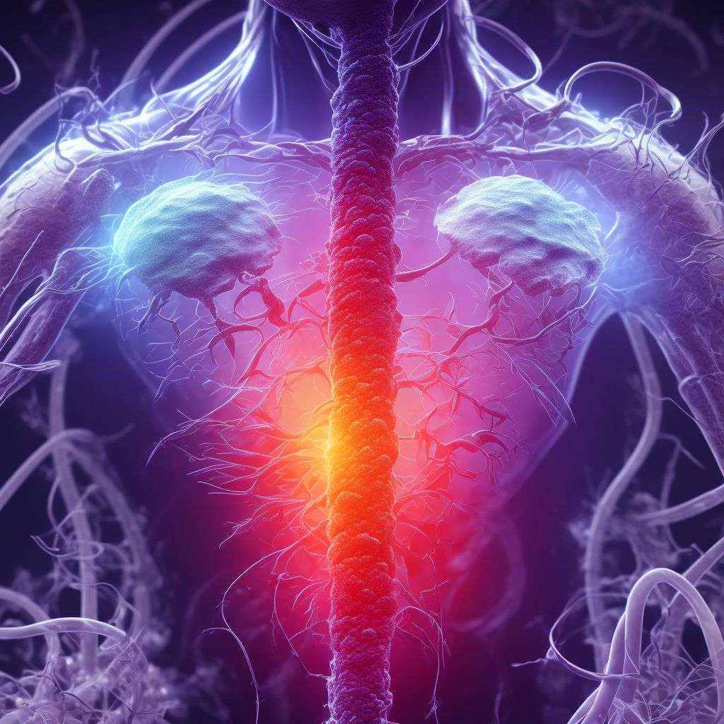 Laceration of left renal artery, initial encounter digital illustration