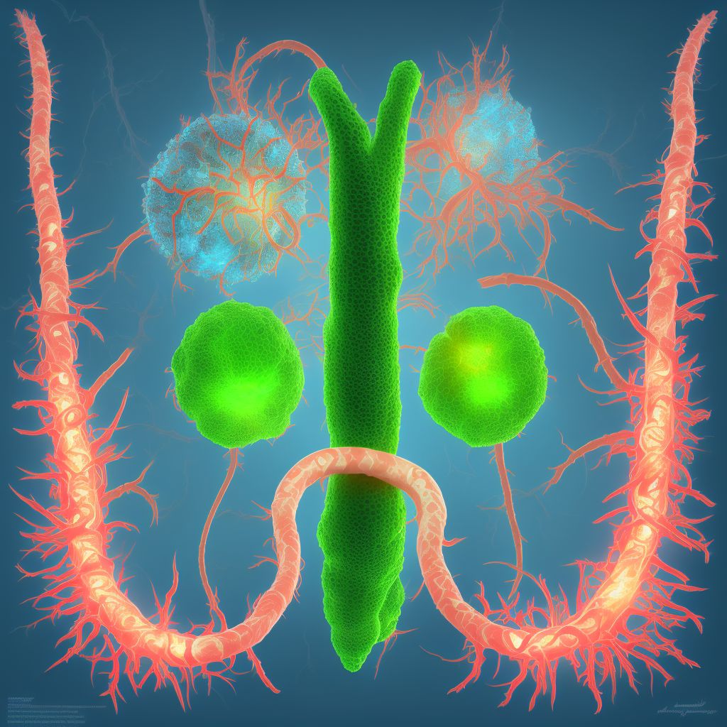 Laceration of unspecified renal artery, sequela digital illustration