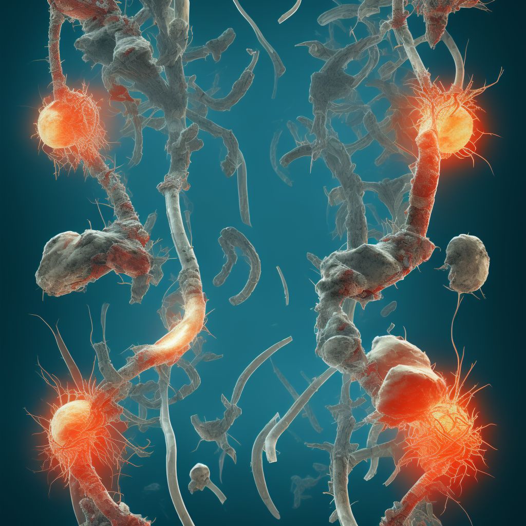 Injury of right iliac artery, sequela digital illustration