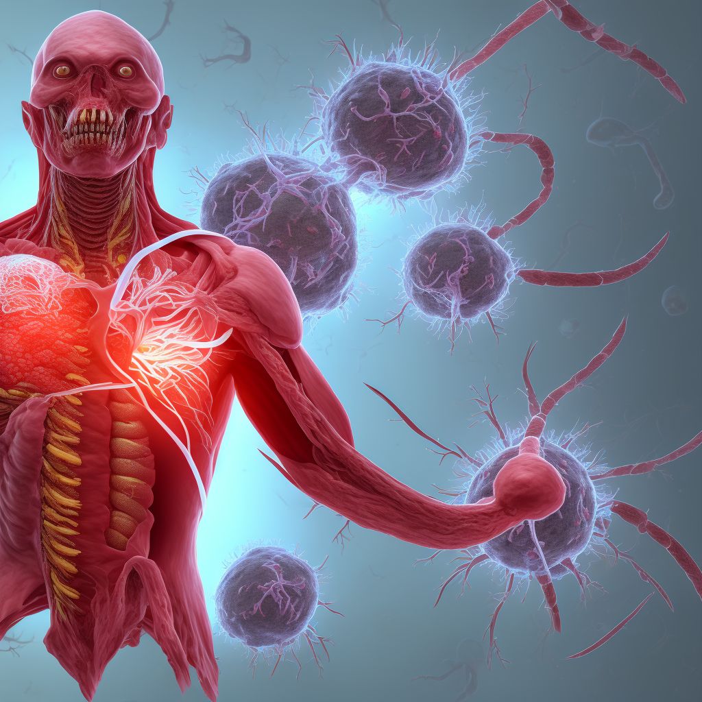 Laceration of unspecified blood vessel at abdomen, lower back and pelvis level, sequela digital illustration