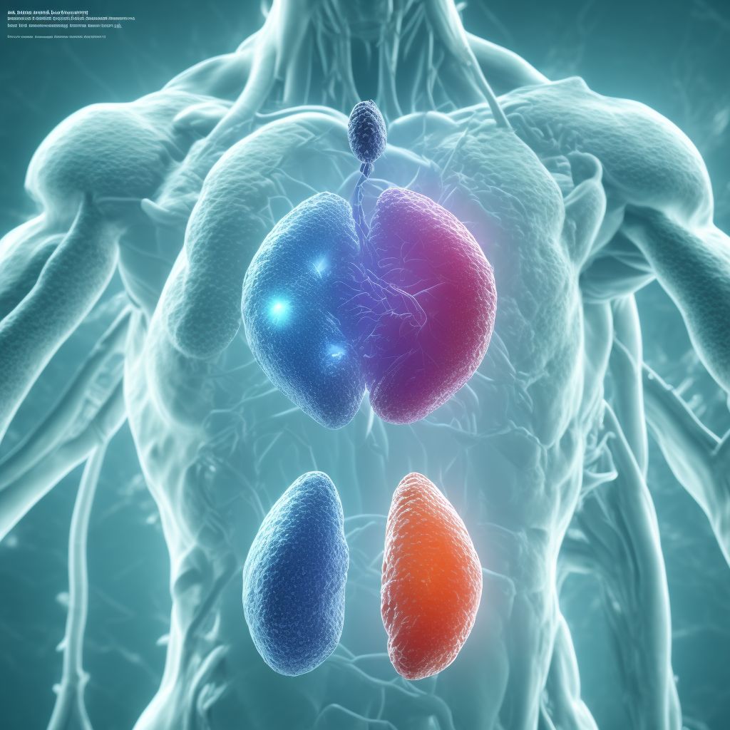 Moderate laceration of body of pancreas, initial encounter digital illustration