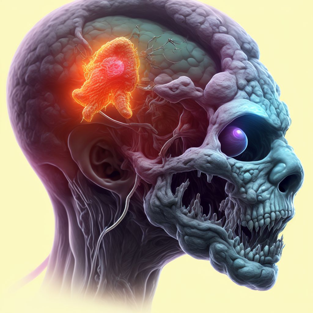 Major laceration of head of pancreas, subsequent encounter digital illustration